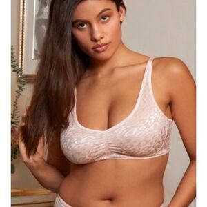 Ruby Ribbon Allure Sheer Demiette Bra Shell Nwt Size 34
